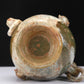 An Archaic Yellow Jade 'Auspicious Beast' Vase