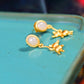 Gilt silver and Hetian jade egg drop earrings