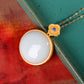 Gilt silver inlaid Hetian jade fine egg noodle with lapis lazuli pendant