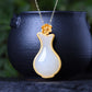 Gilt silver inlaid Hetian jade vase pendant