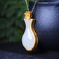 Gilt silver inlaid Hetian jade vase pendant