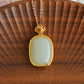 Gilt silver and Hetian jade egg noodles with southern red pendant