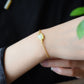 Gilt silver retro magnolia bracelet with Hetian jade