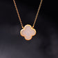 Gilt silver inlaid Hetian jade four-leaf clover pendant