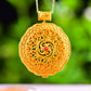 Gilt silver inlaid Hetian jasper hollow sachet pendant