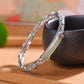 Silver inlaid Hetian jade hollow bamboo bracelet