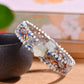 Silver inlaid Hetian jade enamel filigree and pearl bracelet