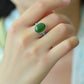 Silver inlaid Hetian jasper enamel cabochon ring