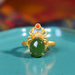 Gilt silver and Hetian jasper spider ring