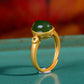 Gilt silver and Hetian jasper ring