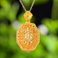 Gilt silver inlaid Hetian jade enamel sachet pendant