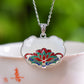 Silver inlaid Hetian jade enamel Ruyi lock pendant