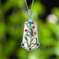 Silver inlaid Hetian jade enamel Ping An brand pendant