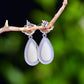 Silver inlaid Hetian jade enamel drop earrings