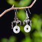 Silver inlaid Hetian jade enamel peace ring earrings