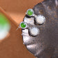 Silver inlaid Hetian jade earrings