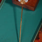 Silver gilt inlaid Hetian jade retro flower tag hairpin