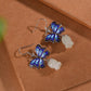 Silver Hetian Jade Pomegranate Flower Butterfly Earrings