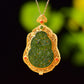 Gilt silver inlaid jasper hollow and multi-treasure sachet pendant