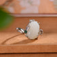 Silver inlaid jade lucky Pixiu ring