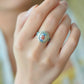 Silver inlaid Hetian jade enamel cabochon ring