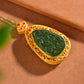 Gilt silver inlaid jasper hollow and multi-treasure sachet pendant