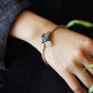 Silver inlaid Hetian jade vintage lotus bead bracelet