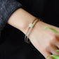 Silver inlaid Hetian jade vintage rose bracelet