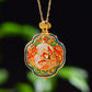 Silver gold plated Hetian jade pendant