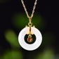 Silver gold plated Hetian jade pendant