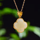 Silver gold plated Hetian jade pendant