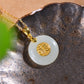 Silver gold plated Hetian jade pendant