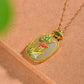 Silver gold plated Hetian jade pendant