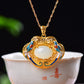 Silver gold plated Hetian jade pendant