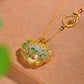 Silver gold plated Hetian jade pendant