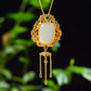 Silver gold plated Hetian jade pendant