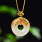 Silver gold plated Hetian jade pendant