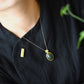 Silver gold plated Hetian jade pendant