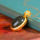 Silver gold plated Hetian jade pendant