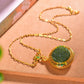 Silver gold plated Hetian jade pendant