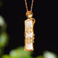 Silver gold plated Hetian jade pendant