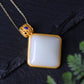 Silver gold plated Hetian jade pendant