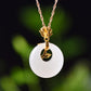 Silver gold plated Hetian jade pendant