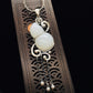 Silver inlaid Hetian jade pendant