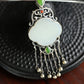 Silver inlaid Hetian jade pendant