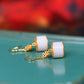 Silver gold plated Hetian jade earrings