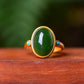 Silver gold plated Hetian jade ring