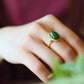 Silver gold plated Hetian jade ring