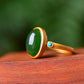 Silver gold plated Hetian jade ring