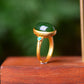 Silver gold plated Hetian jade ring